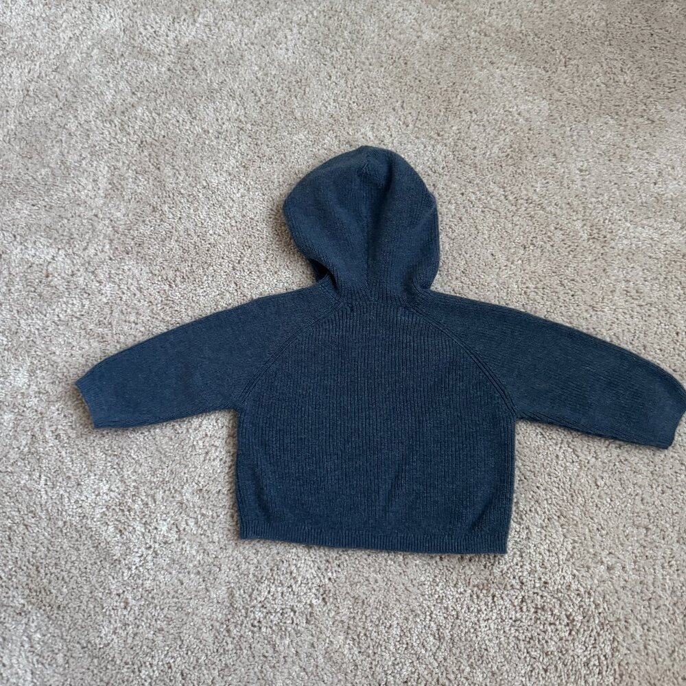 Zara Baby Knit Hooded Cardigan | 3–6 Months | Blue | Good Condition - Picture 2 of 3